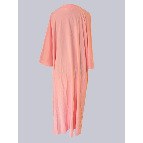 VTG Vanity Fair Womens Pink Zip-Front Robe XXL Size 3/4 Sleeves Soft Knit NWT - Picture 2 of 8